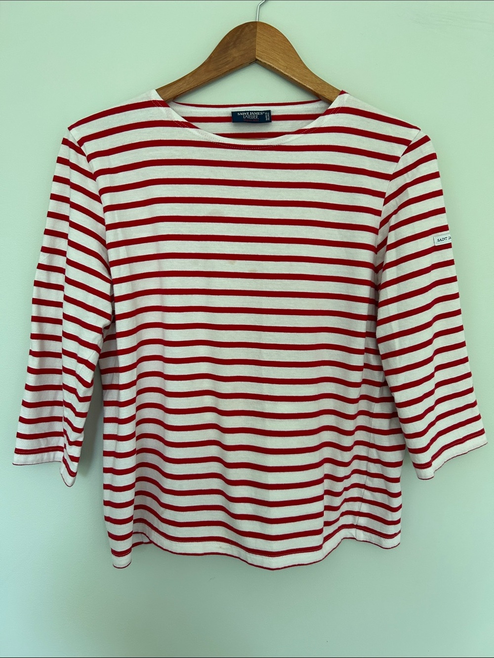 Saint James White and Red Striped  Breton Top